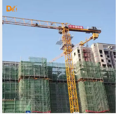 Yellow Colour Used Zoomlion Tower Crane 10 / 12 / 16 / 20 / 25 Ton Lifting Capacity
