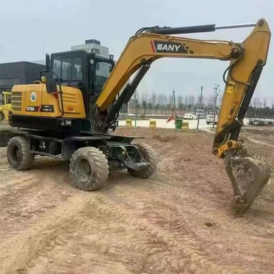 Used Second Hand Sanyy Sy65W 0.25m3 6 Ton Mini Wheel Excavator in Good Quality