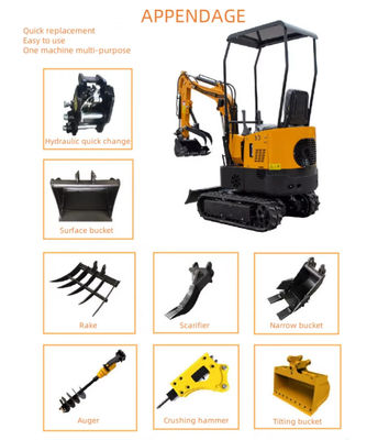 Crawler Small Excavation Equipment Hydraulic Mini Digging Machine 1 Ton For Agricultural