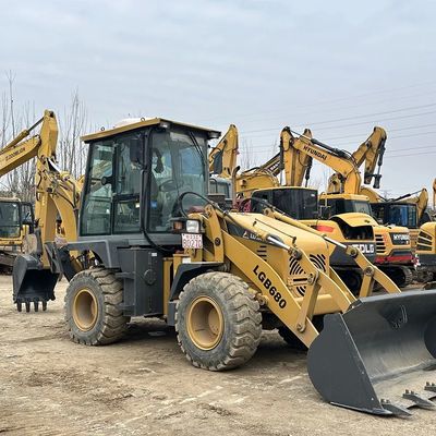 Used Lingong Lgb680 Wheel Backhoe Loader Sdlg 680 8ton Excavating Loader Secondhand Mini Backhoe Loader for Sale