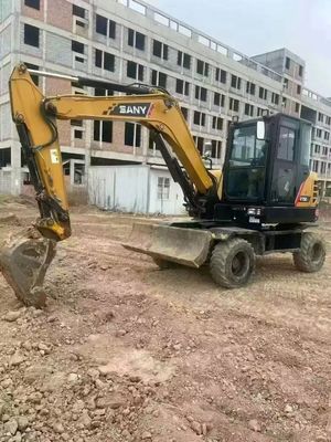Used Second Hand Sanyy Sy65W 0.25m3 6 Ton Mini Wheel Excavator in Good Quality