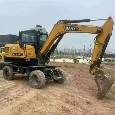 Latest New Style China Sany Sy65W Exacvator Used Mini Wheel Excavator 6ton EPA CE Certificate Sy65 Second Hand Digger in Stock
