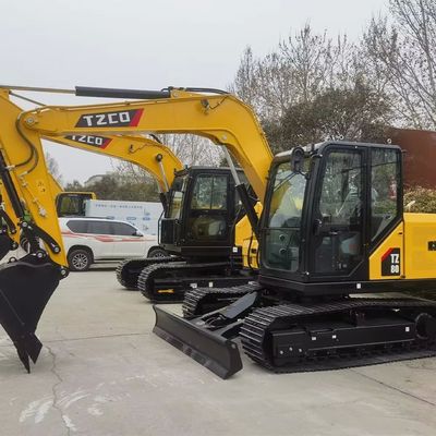 Most Popular Tzco80 Excavator Mini 8 Ton Tzco Chinese Brand Digger for Sale