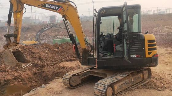 with Rubber Track Digger Used 6 Ton Sany 60 Sy60 Sy60c Mini Crawler Excavator for Sale