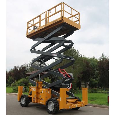 Construction Equipment 15m Diesel Rough Terrain Lifting Platform Xg1523rt Mini Hydraulic Aerial Work Platform Mobile Scissor Lift Table Platform for Sale