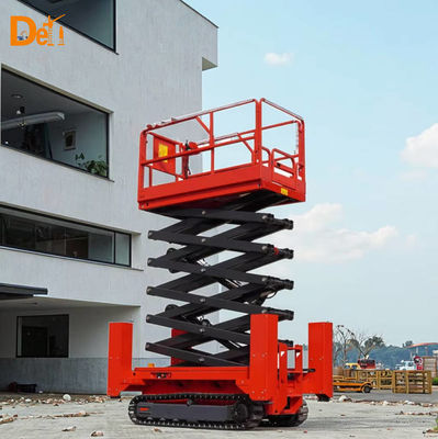 4m-16m Electric Scissor Lift Table Crawler Type Electric Scaffolding Lifting Platform 3.3kw