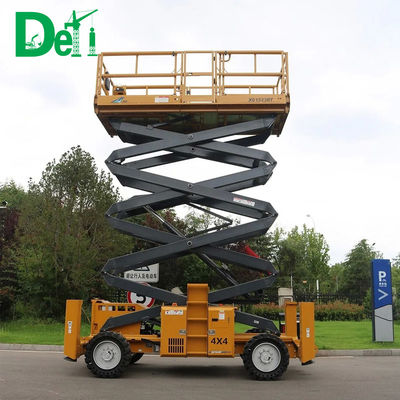 Construction Equipment 15m Diesel Rough Terrain Lifting Platform Xg1523rt Mini Hydraulic Aerial Work Platform Mobile Scissor Lift Table Platform for Sale
