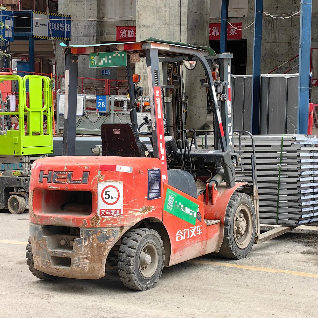 Warehouse Four Wheel Gasoline LPG Engine Drive Fork Lift Truck 3.5 Ton Rough All-Terrain Heavy Hydraulic Diesel Forklift for Sale 2