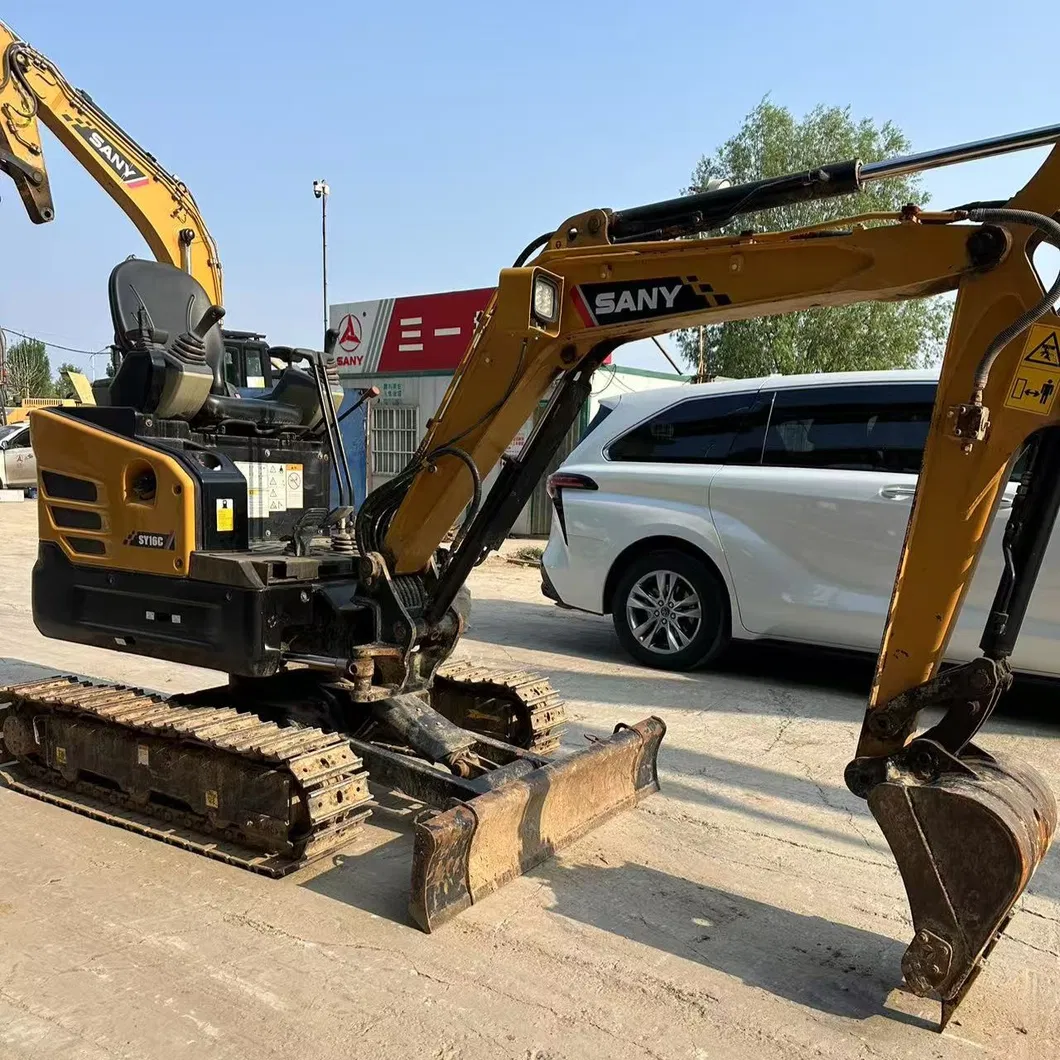 Popular Chinese Brand Sany Sy16c Excavator Used 1.6 Tons 95% New Original with EPA CE Sany 16 Mini Excavator Farm Household Small Excavator 2