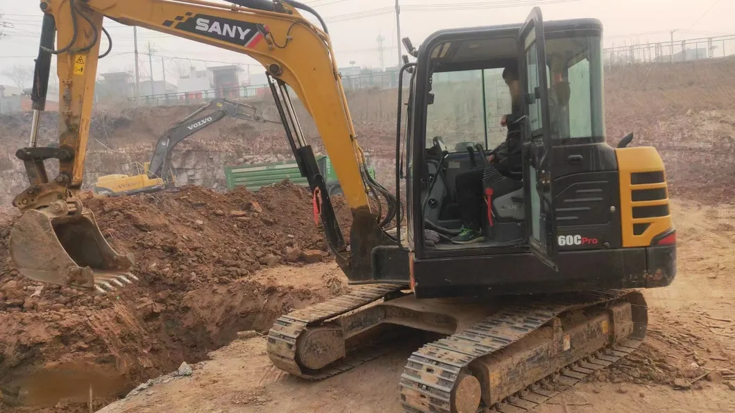with Rubber Track Digger Used 6 Ton Sany 60 Sy60 Sy60c Mini Crawler Excavator for Sale 2