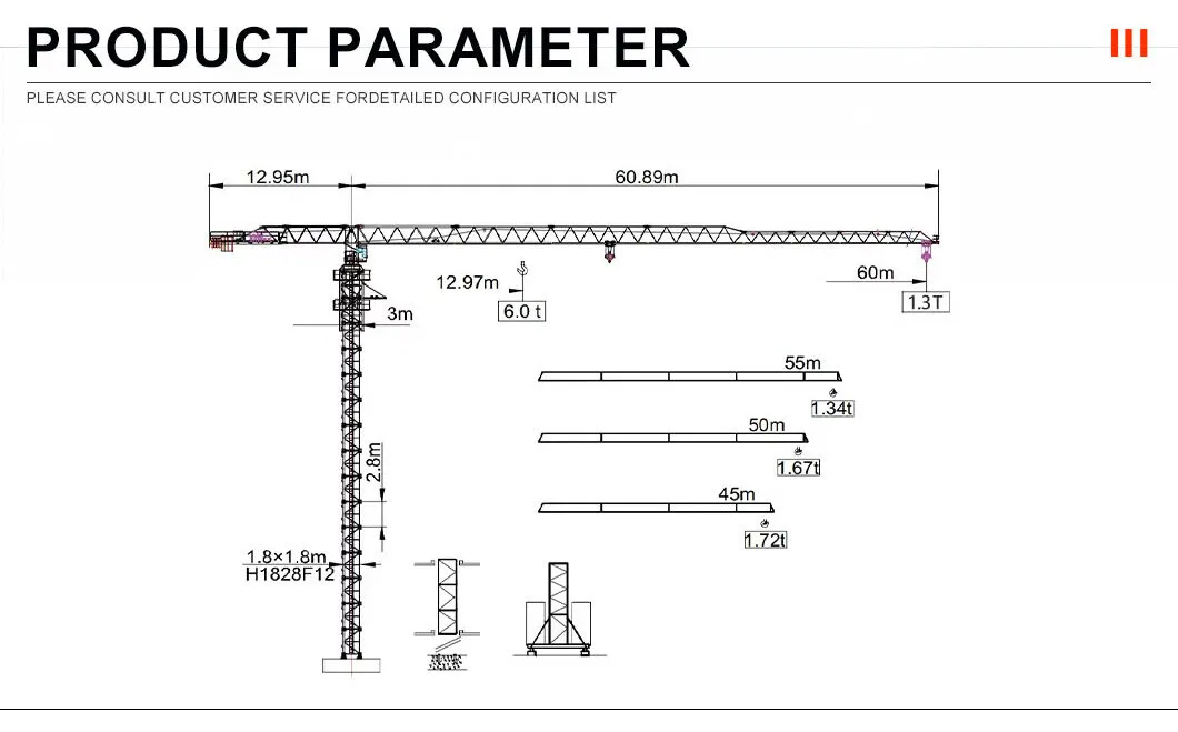 Light Climbing Tower Crane Tower Crane Construction Works 1