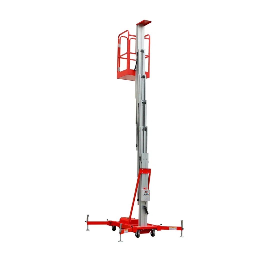 Aluminum Mast Lift Platform Single Column Aerial Work Lift Platform 0