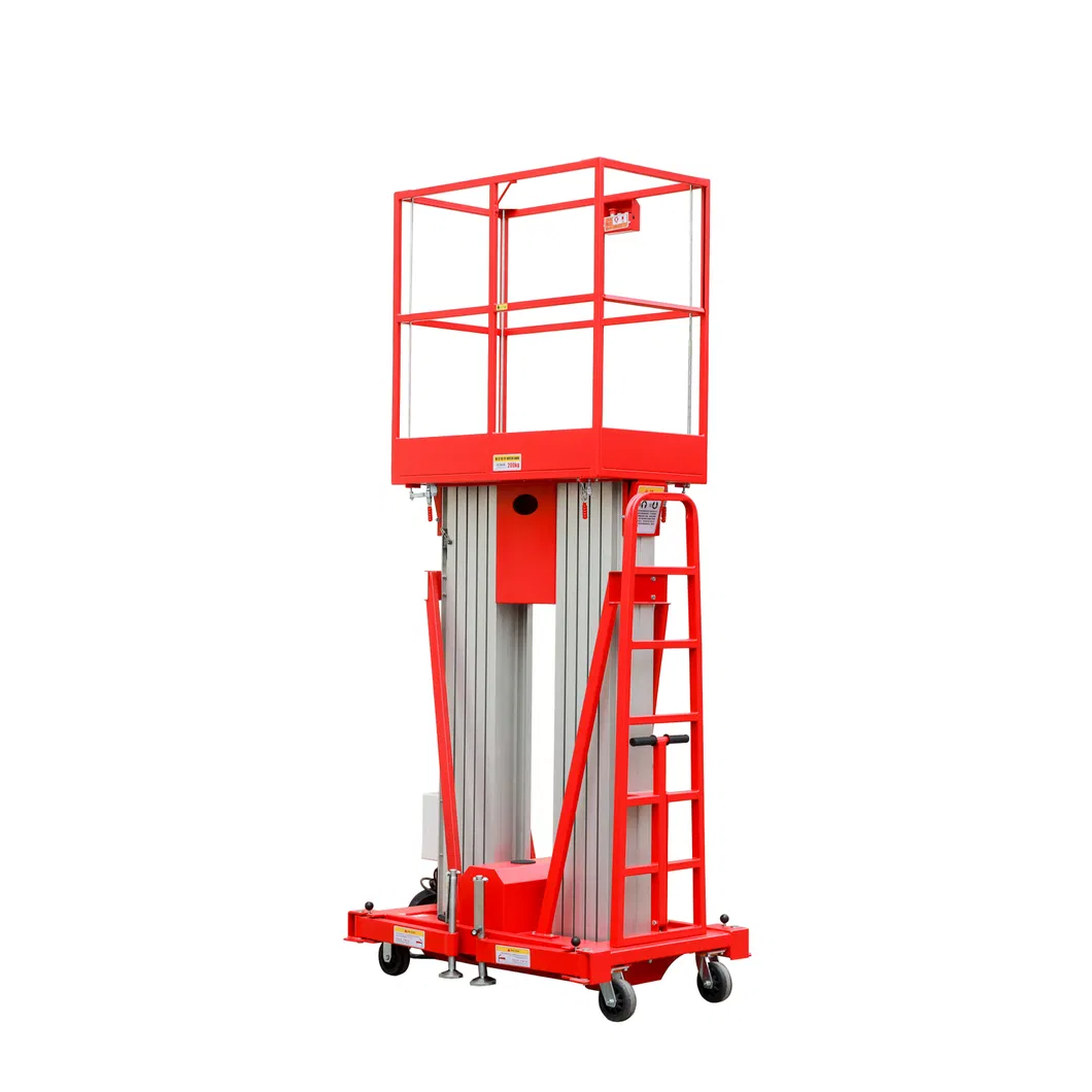 Double Mast Aluminum Lift Telescopic Aluminum Aerial Work Platform 0