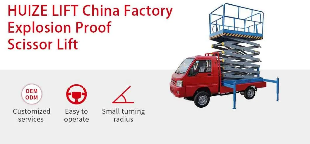 Anti Explosion 6m/8m/9m/11m Mobile Electric Scissor Lift Car Aerial Work Platform 0